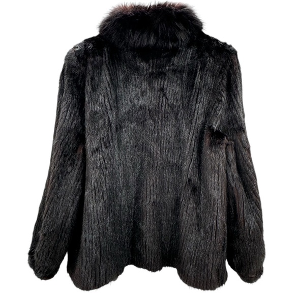 Vintage 1970s Black Mink Coat Real Fur Chanel Style - Picture 2 of 9